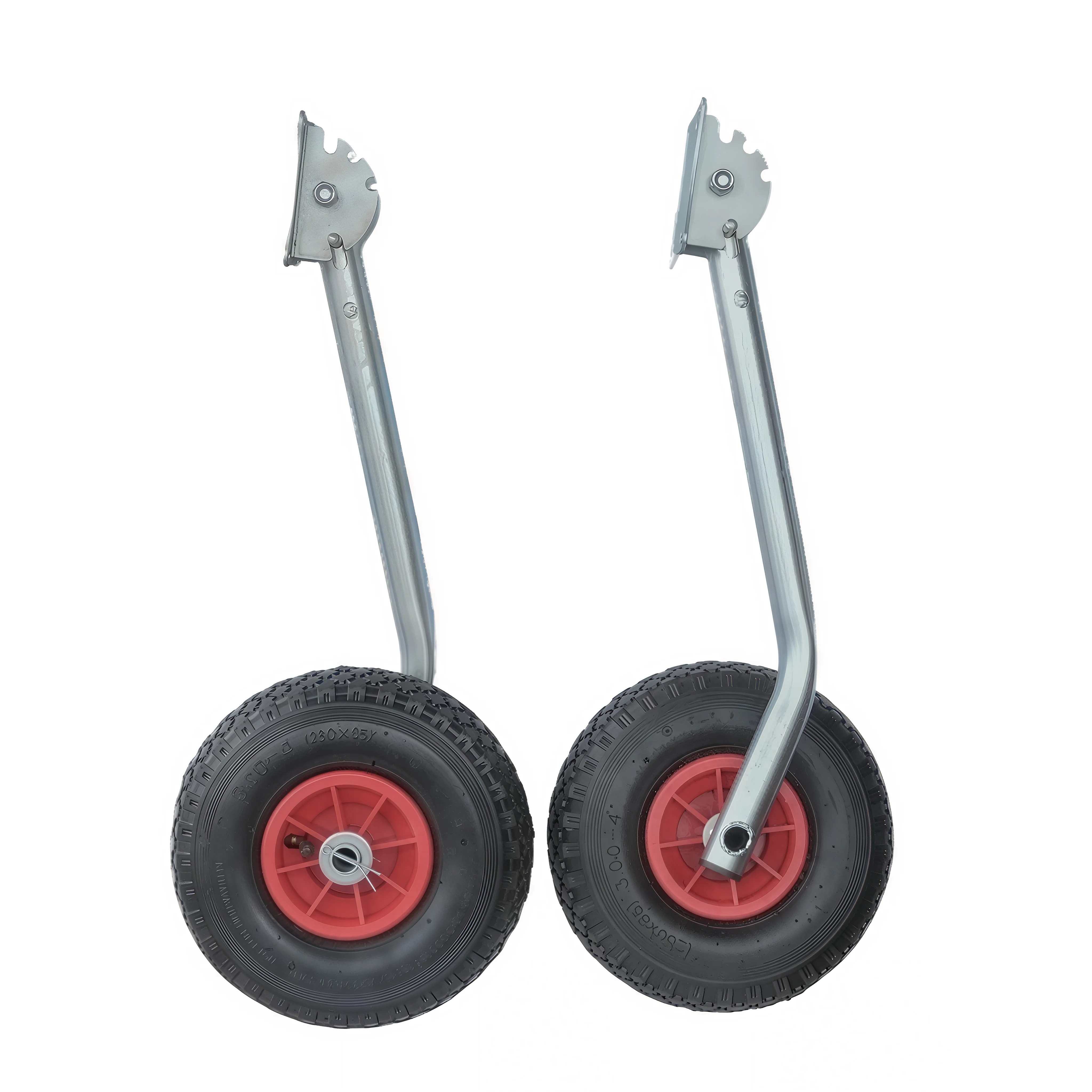 Транцевые колеса перекидные "Ёжик" оцинк. сталь, длина опоры 550 мм (надувн. дно, колесо 260)