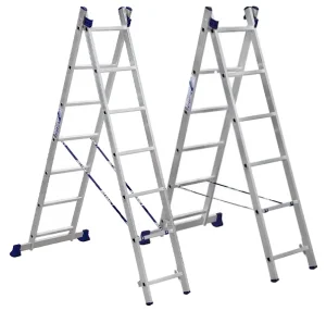 Лестница двухсекционная 150 кг, 5.62 м, 2х12 ст. (сер. - 212/5212)