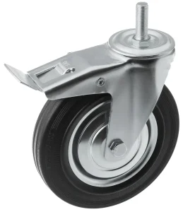 SCtb 80 - Промышленное колесо 200 мм, болт М16 (поворотн., тормоз, черн. рез., роликоподш.)